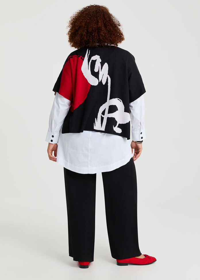 Jacquard Knit Cotton Cardigan, , hi-res