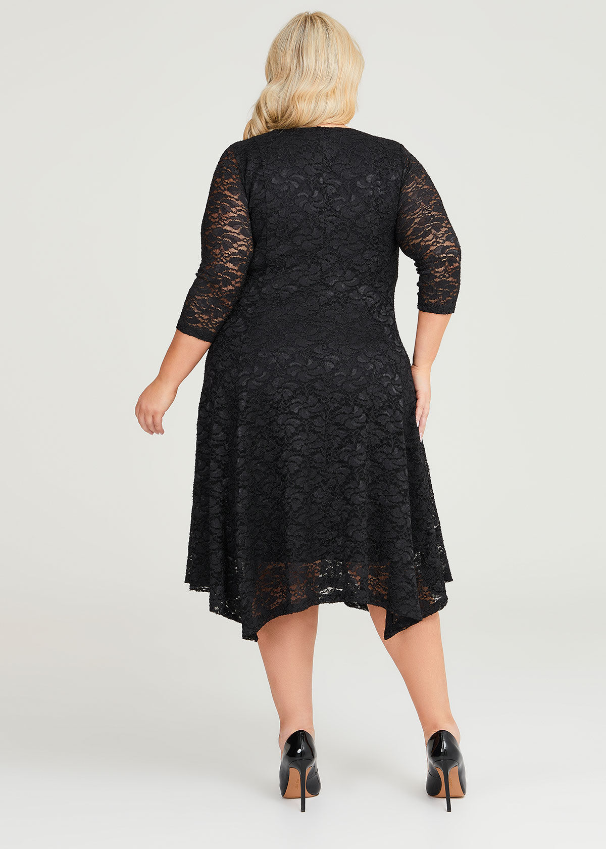 Shop Plus Size Lucy Lace Cocktail Dress in Black Taking Shape NZ