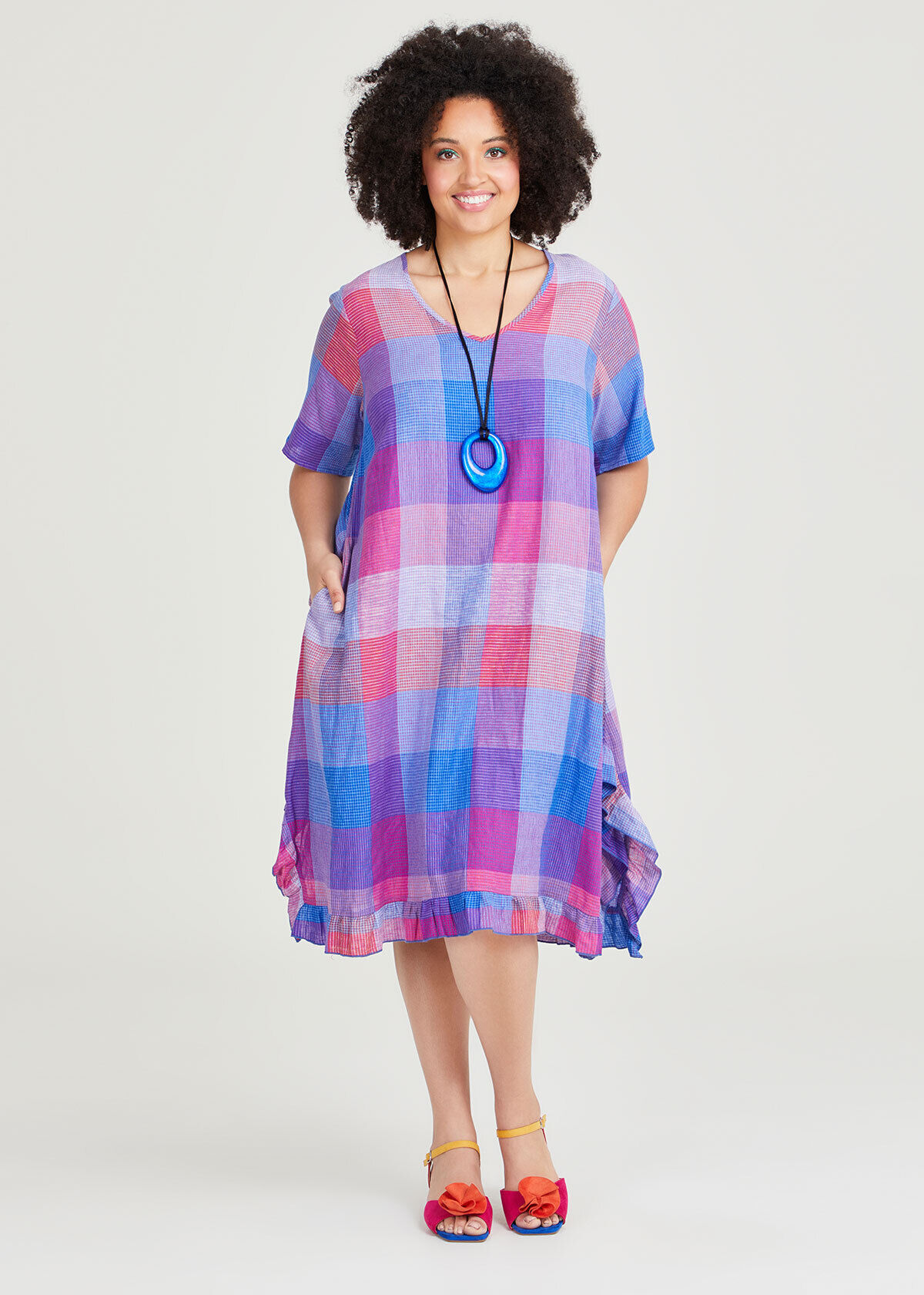 Plus size plaid dress online