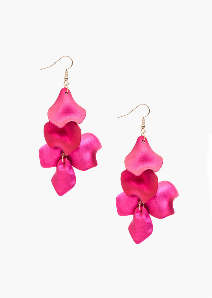 Petal Drop Earrings Pink, , hi-res