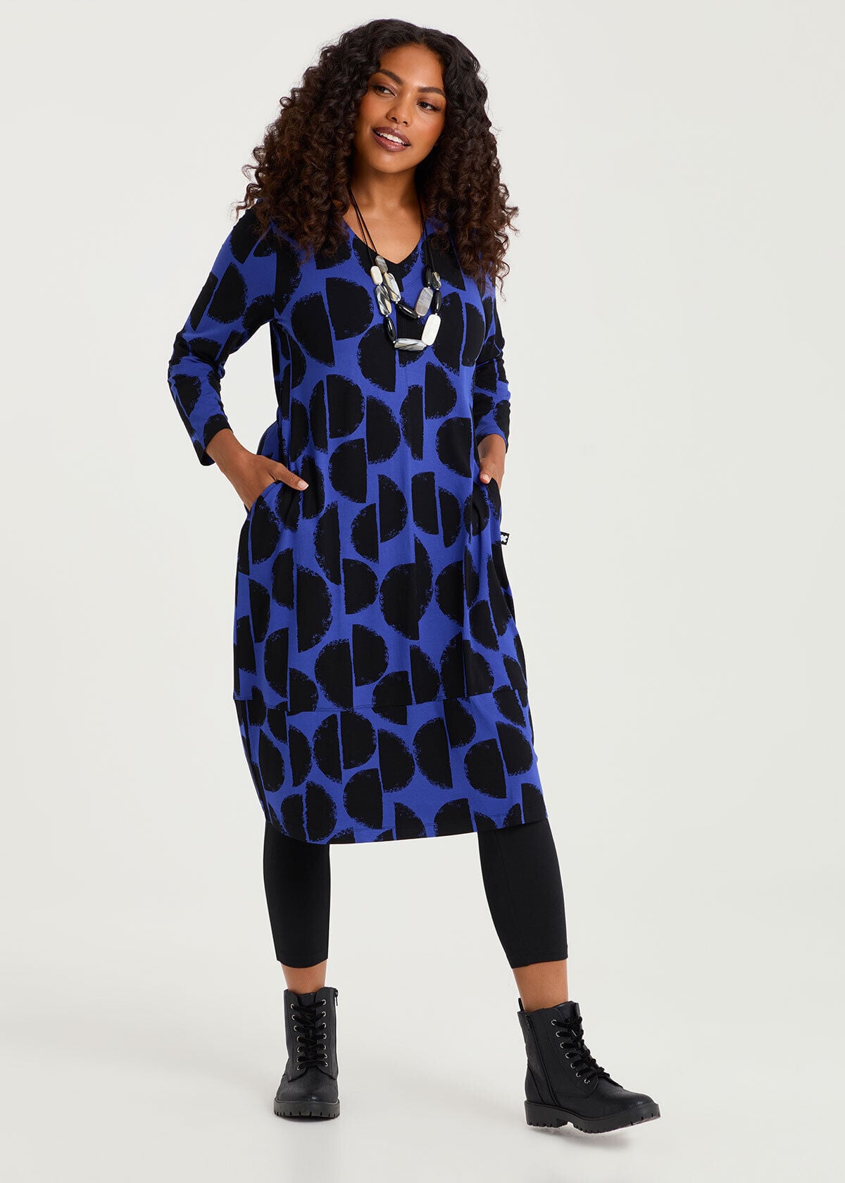 Shop Plus Size Natural Horizon Spot Dress, Spots | Taking Shape UK