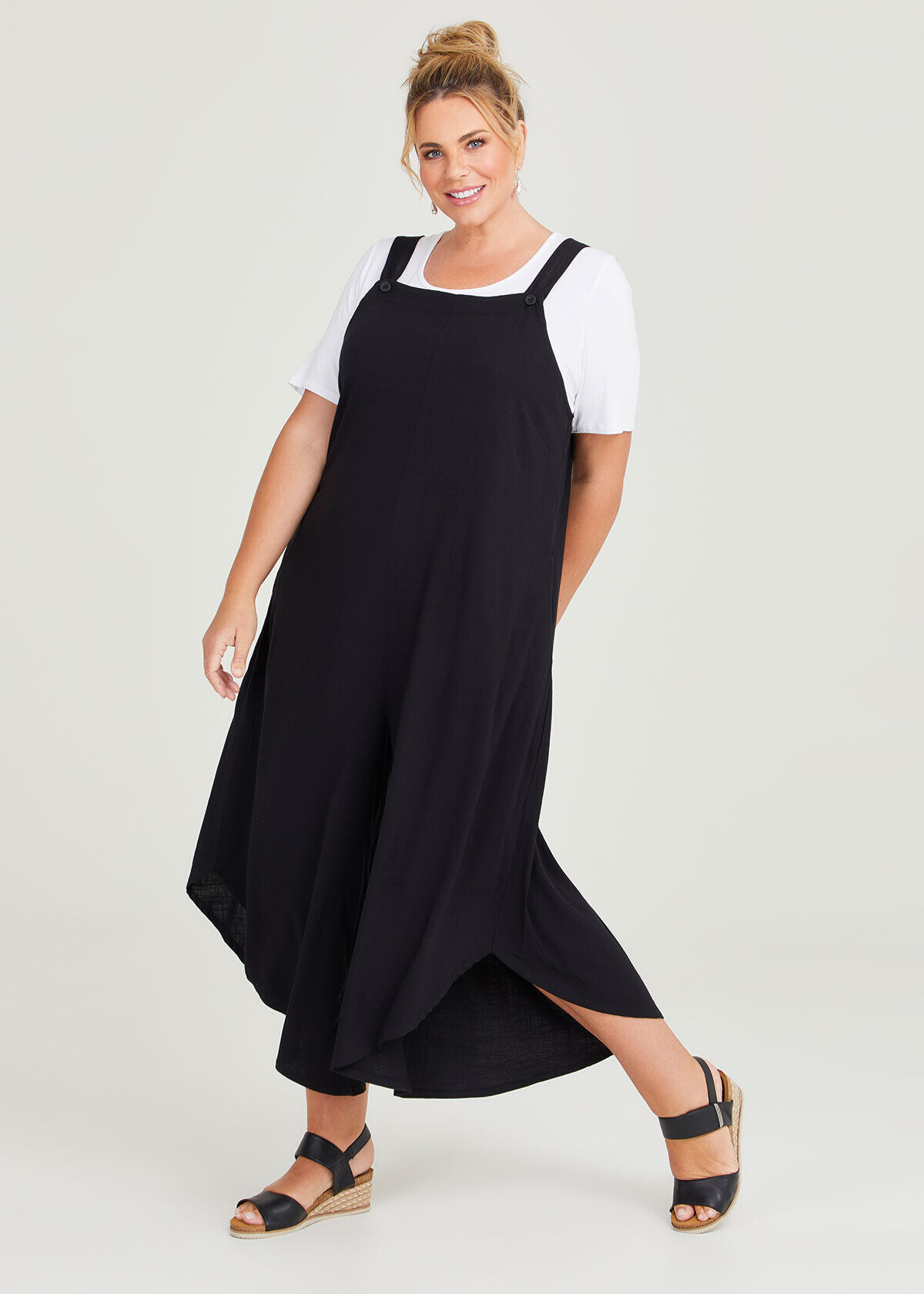 Black maxi romper plus size hot sale