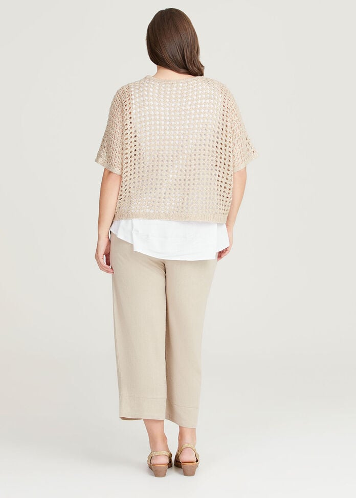 Sparkle Open Knit Over Top, , hi-res