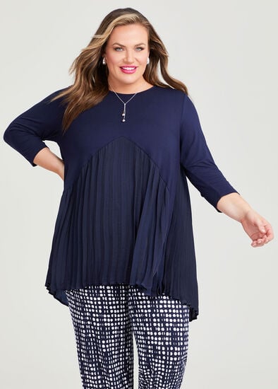 Plus Size Sunray Pleat Luxe & Bamboo Top