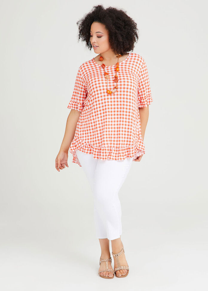 Bamboo Gingham Top, , hi-res