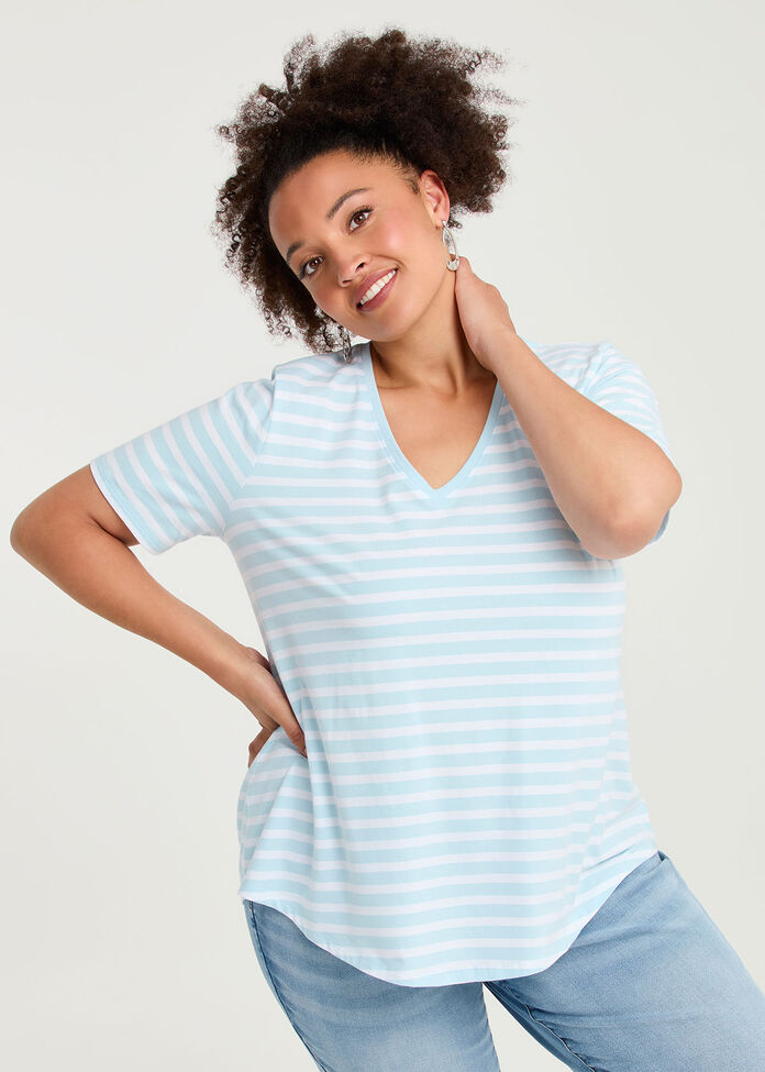 Australian Cotton Stripe T-shirt, , hi-res
