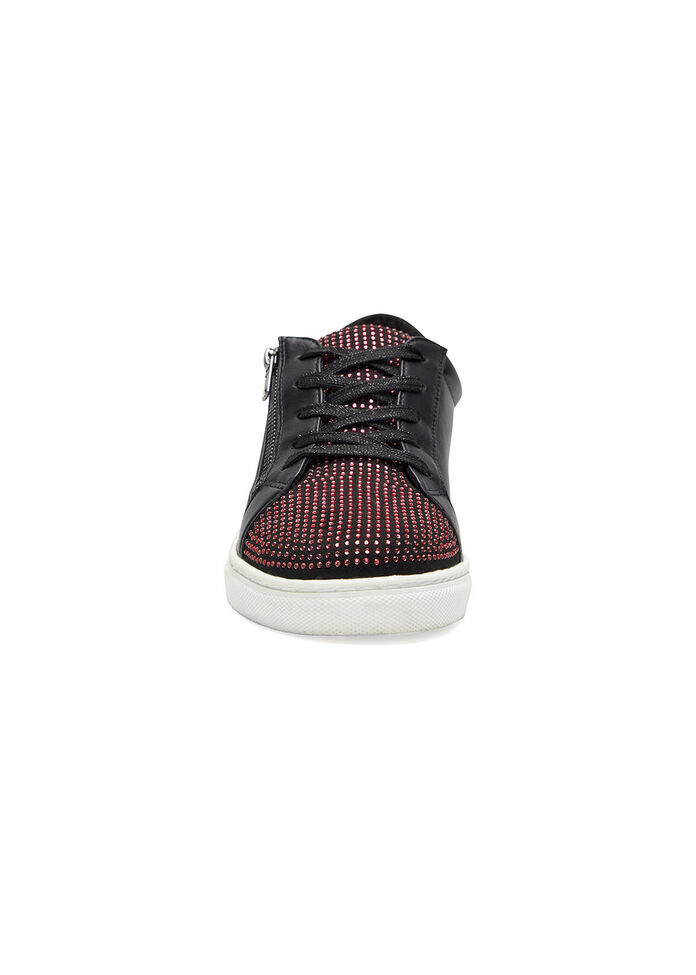 Shop Black Black Diamante Sneaker Comfortable Shoes Taking