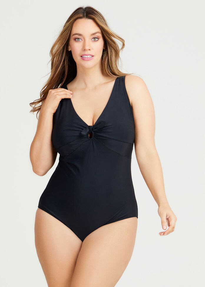 Tie Front Swimsuit, , hi-res