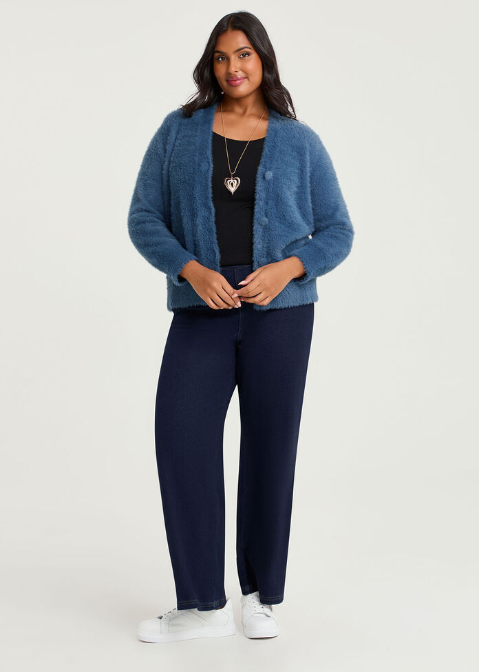 Fluffy Knit Short Cardigan, , hi-res