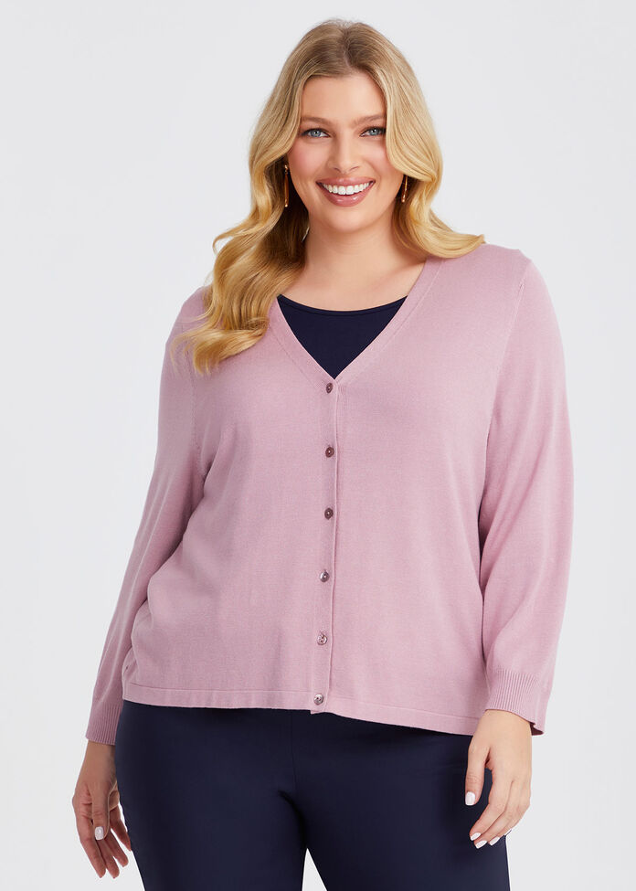 Ivy V-neck Natural Knit Cardigan, , hi-res