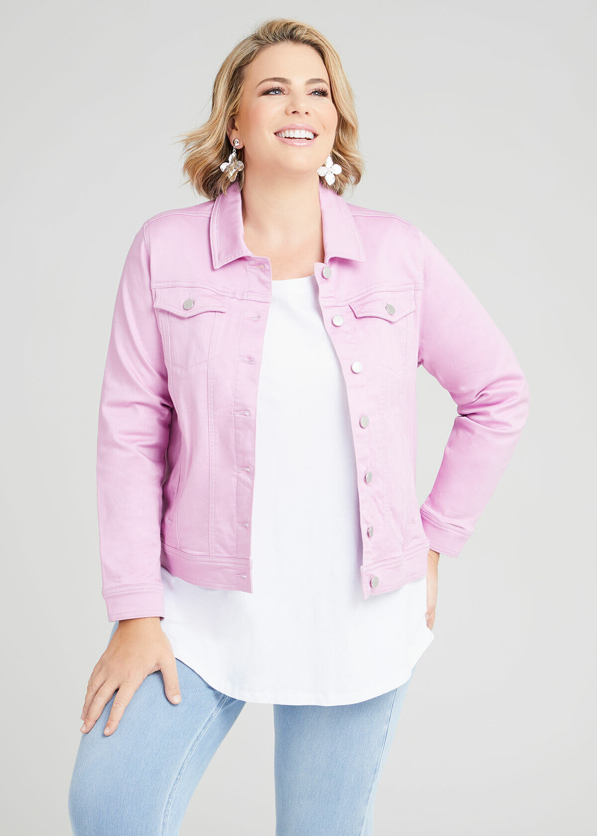 Shop Coloured Classic Denim Jacket in 