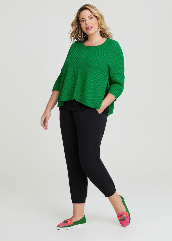 Textured Cotton Blend Jumper, , hi-res