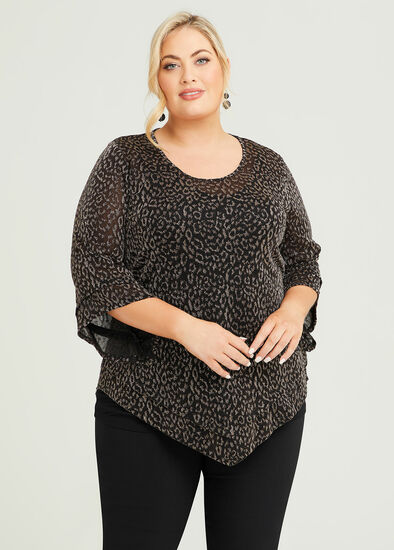 Plus Size Emma Gold Bell Sleeve Tunic