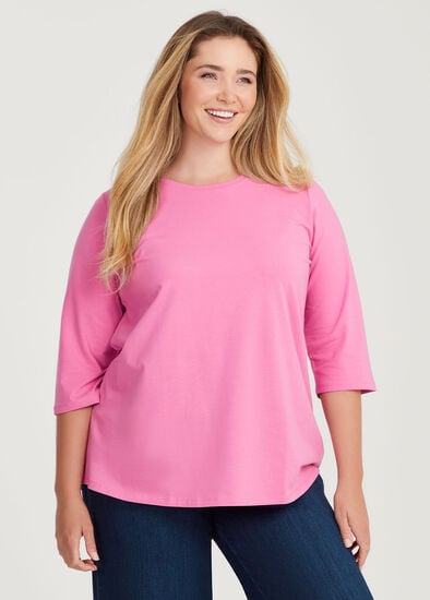 Plus Size Good Earth Australian Cotton 3/4 T-Shirt