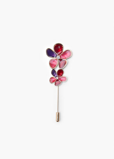 Enamel Flower Brooch Pin