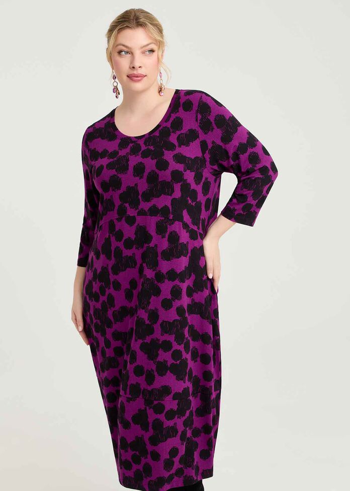 Natural Gia Spot Dress, , hi-res