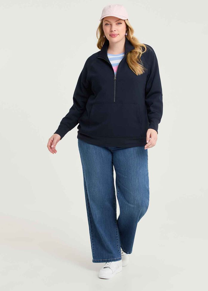 Luxe Touch Half Zip Top, , hi-res
