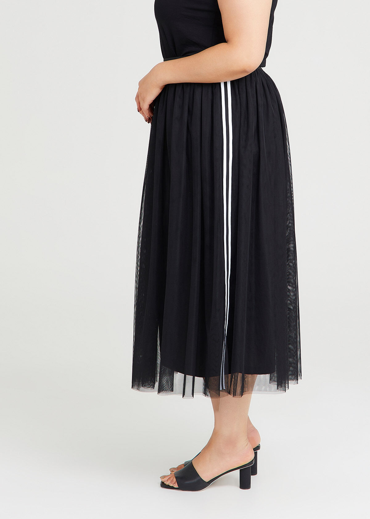Shop Plus Size Mesh Glam Skirt in Black Taking Shape AU