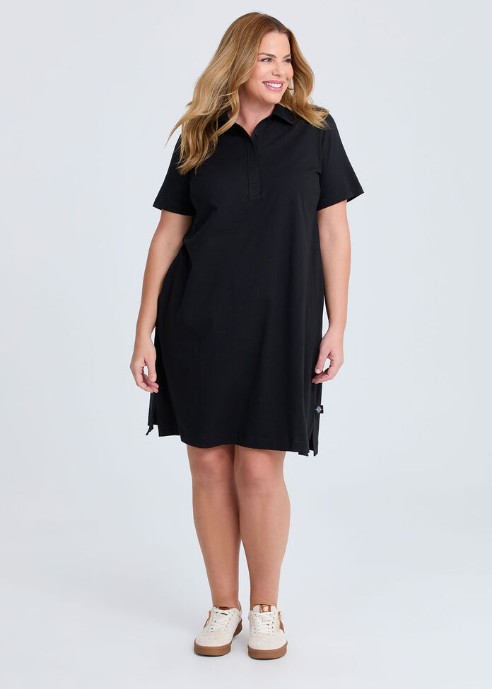Cotton Polo Dress, , hi-res