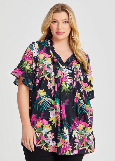 Plus Size Pleat Detail Top