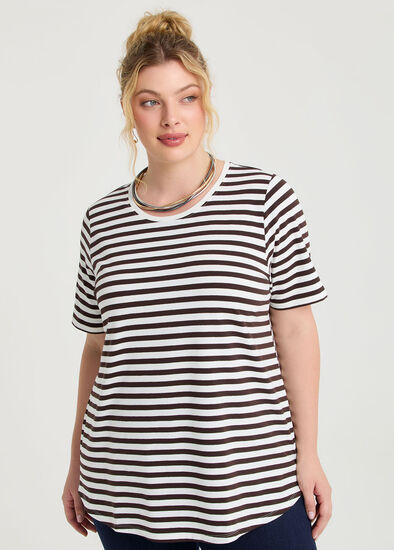 Plus Size Australian Cotton Stripe T-shirt