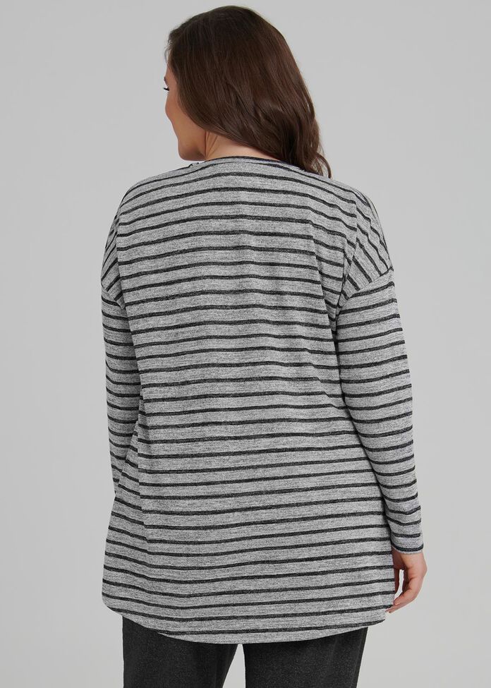 Stripe Luxe Lounge Top, , hi-res