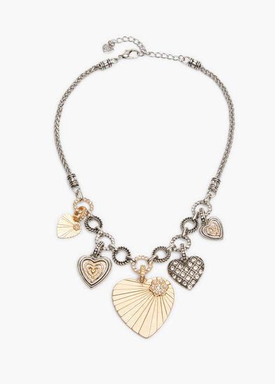 Heart Charm Statement Necklace