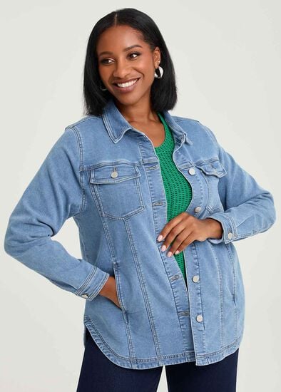 Plus Size Denim Relaxed Shacket