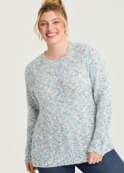 Plus Size Fleck Knit Crew Neck Jumper
