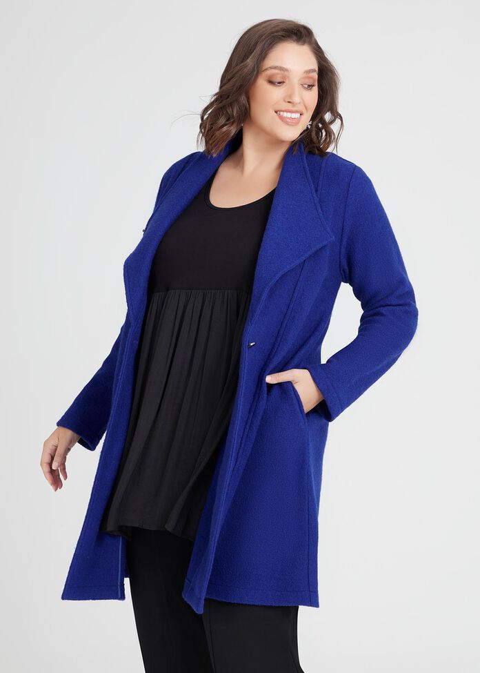 Shop Plus Size Melody Boiled Wool Coat in Blue Taking Shape AU