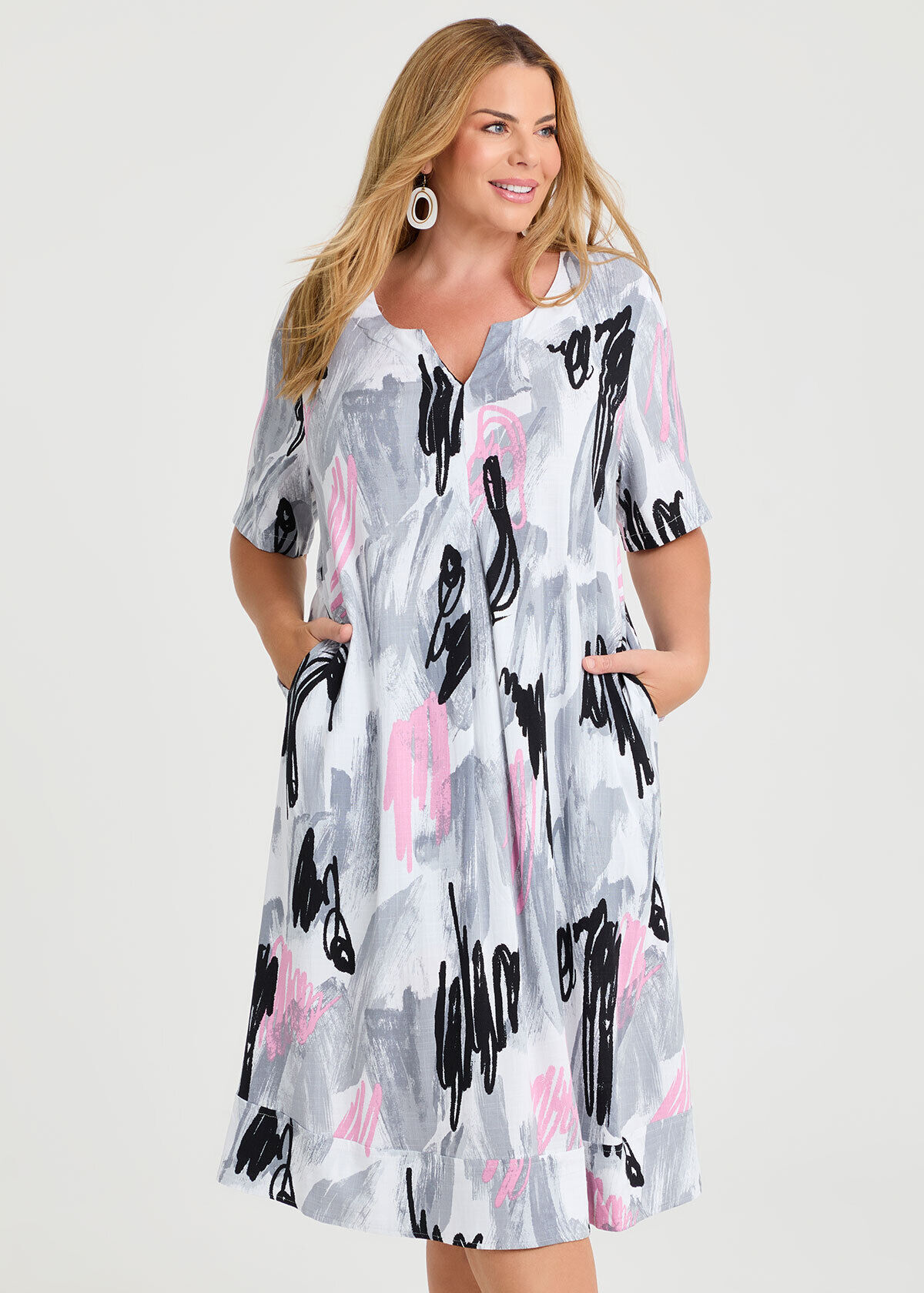 Shop Plus Size Natural Lila Sketch Dress, Multi | Taking Shape AU