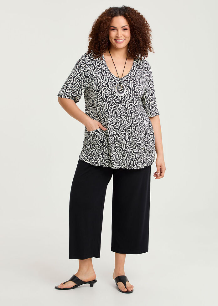 Crushed Print Top, , hi-res