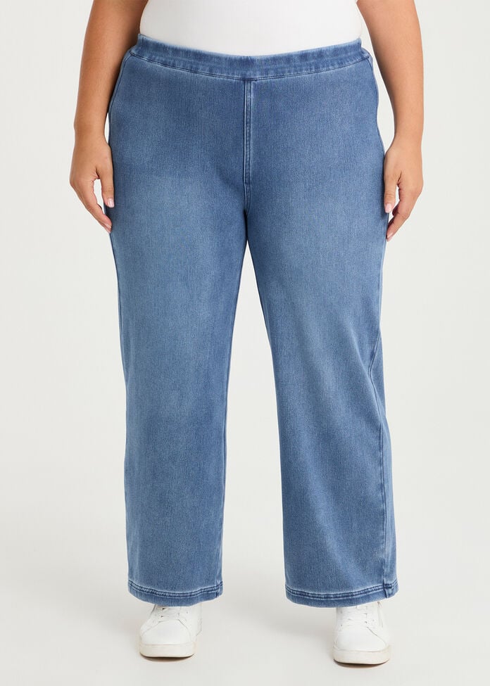 Petite Travel Wide Leg Jean, , hi-res