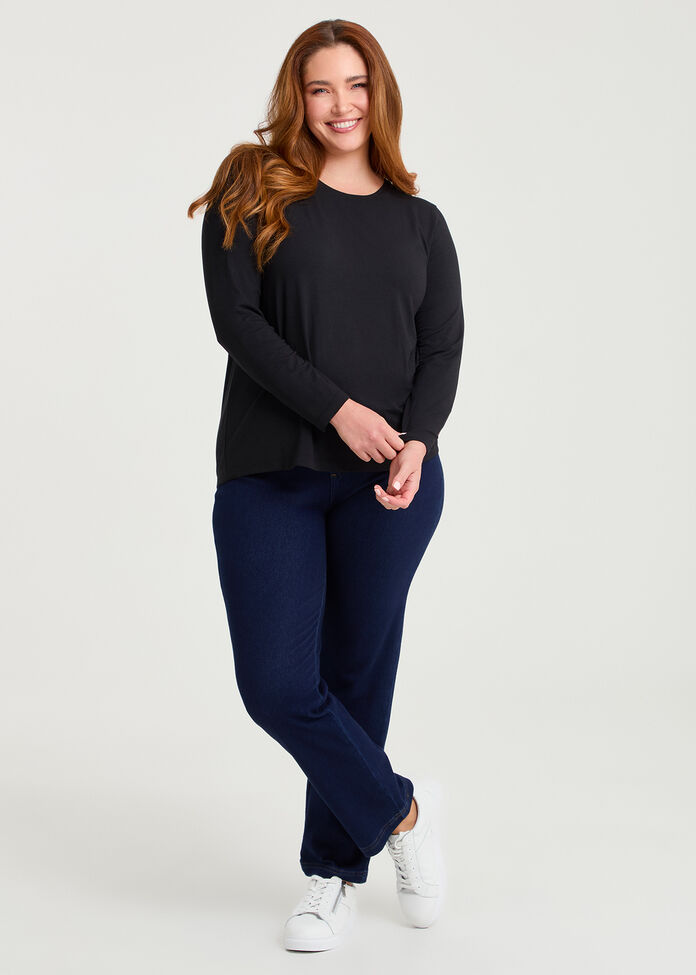 Australian Wool Modal Crew Neck Top, , hi-res