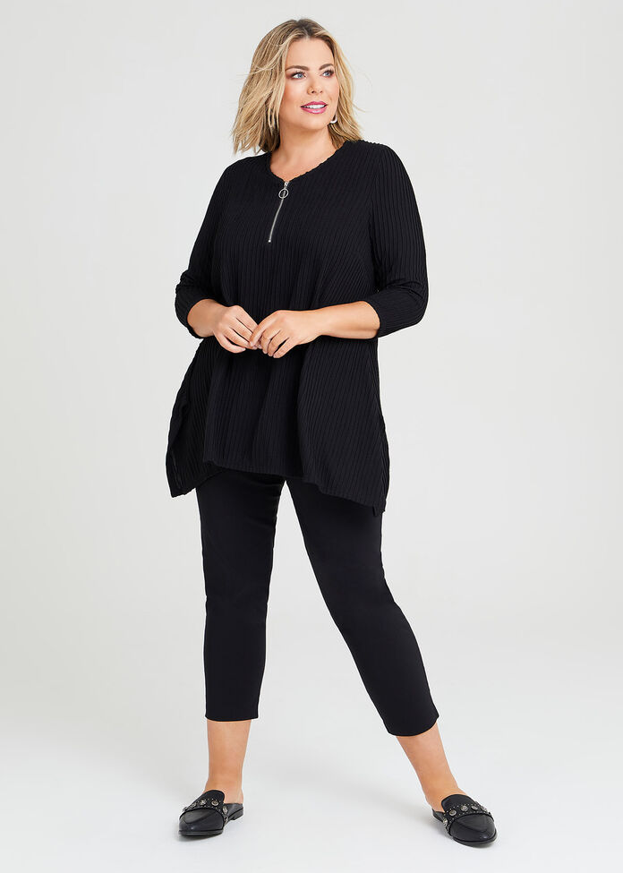 Shop Plus Size Zara Zip Neck Top in Black | Sizes 12-30 | Taking Shape AU