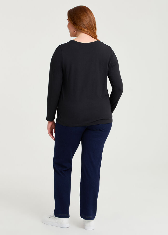 Australian Wool Blend Crew Neck Top, , hi-res