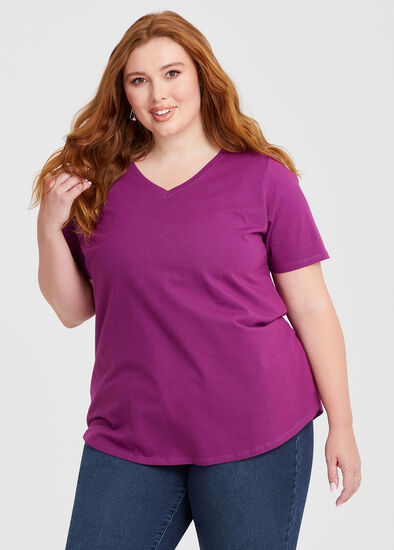 Plus Size Good Earth Australian Cotton V-neck T-Shirt