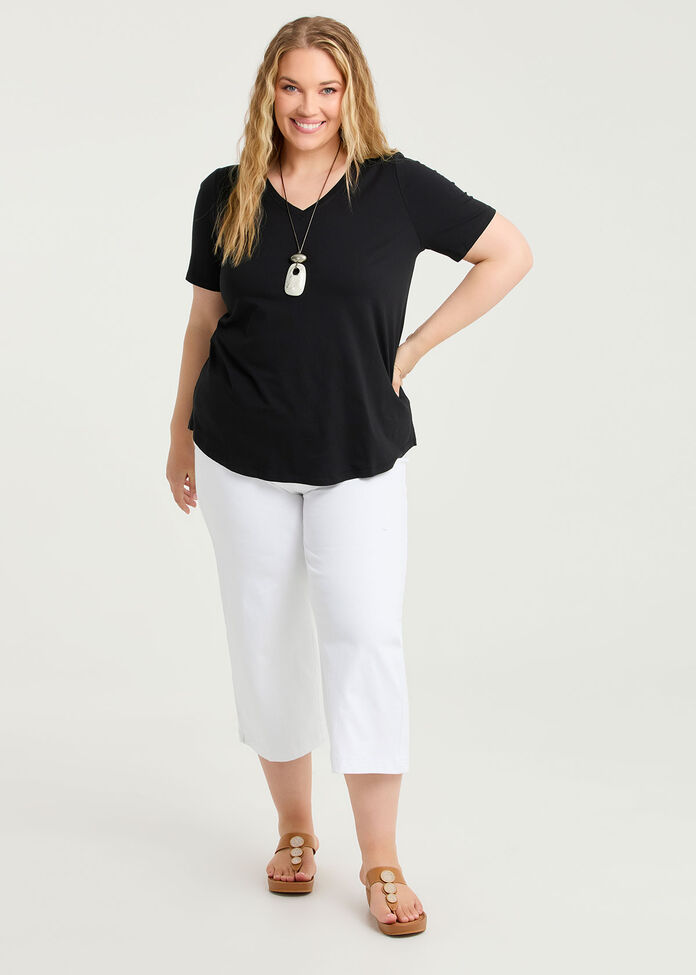 Good Earth Australian Cotton V-neck T-shirt, , hi-res