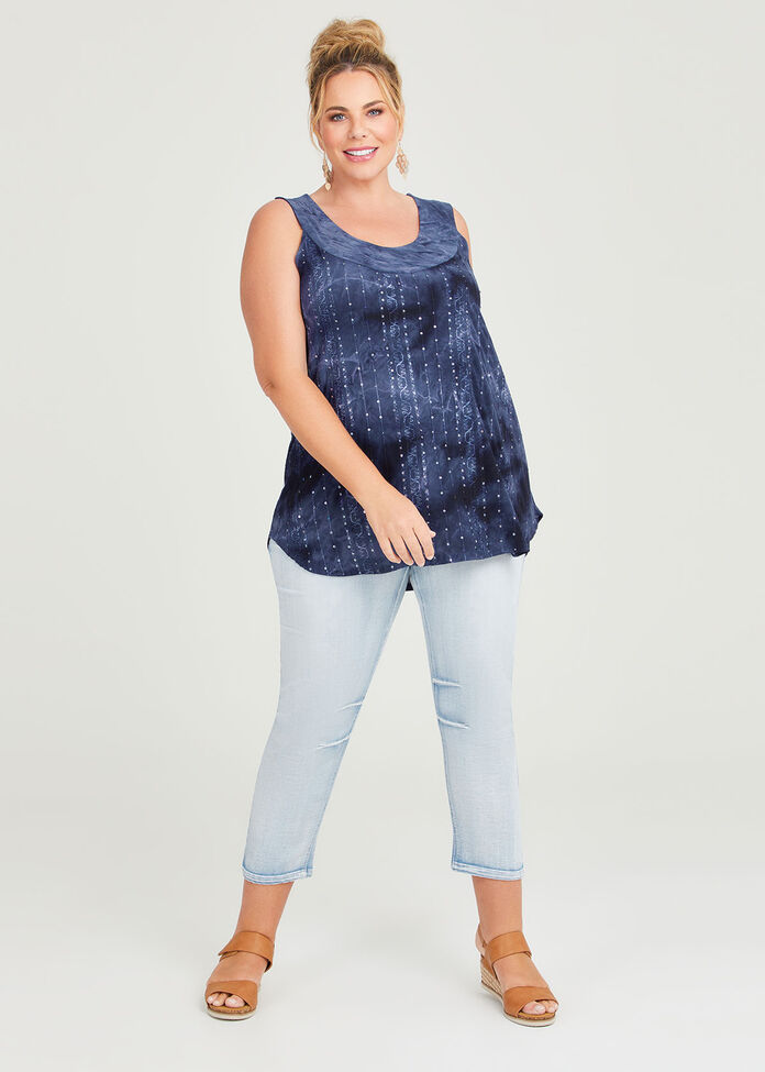 Shop Plus Size Sequin Tie Dye Tank in Blue | Taking Shape AU