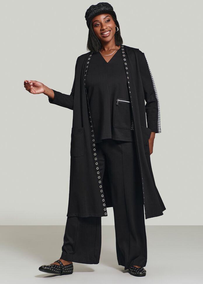 Zip Pocket Bamboo Ponte Top, , hi-res
