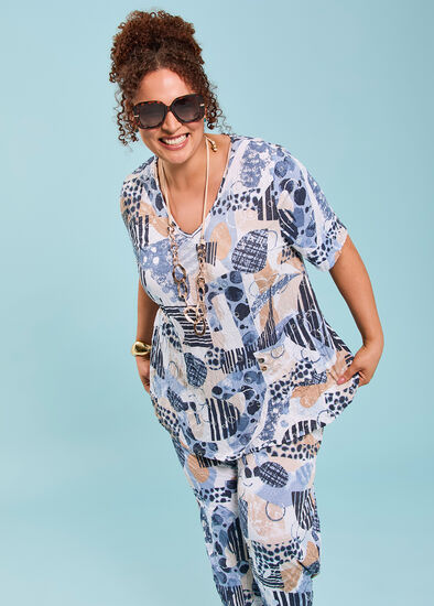 Plus Size Drift Foil Bamboo Crush Top