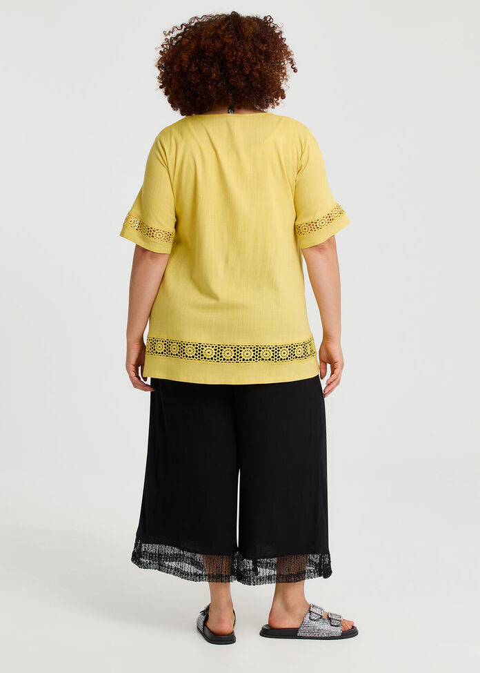 Lace Insert Natural Top, , hi-res