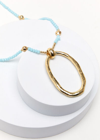 Blue Crystal Ring Necklace