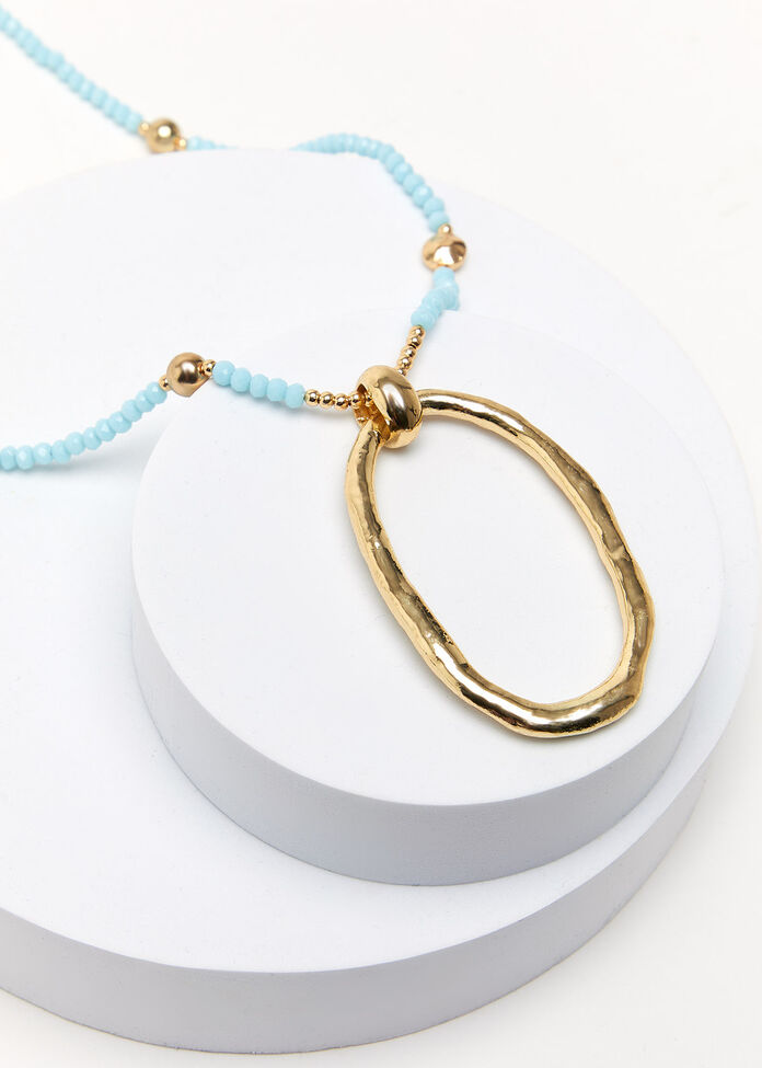 Blue Crystal Ring Necklace, , hi-res