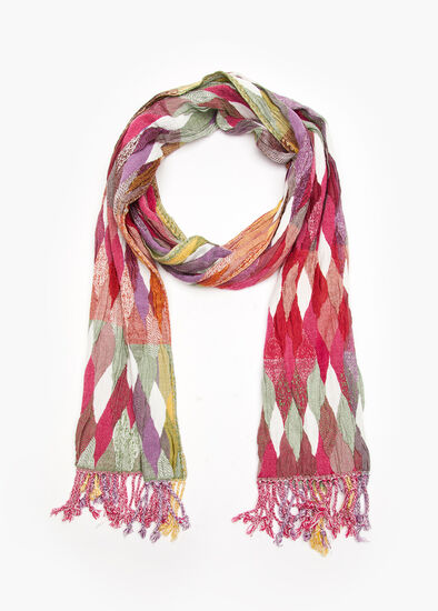 Bright Shirred Multi Patch Scarf