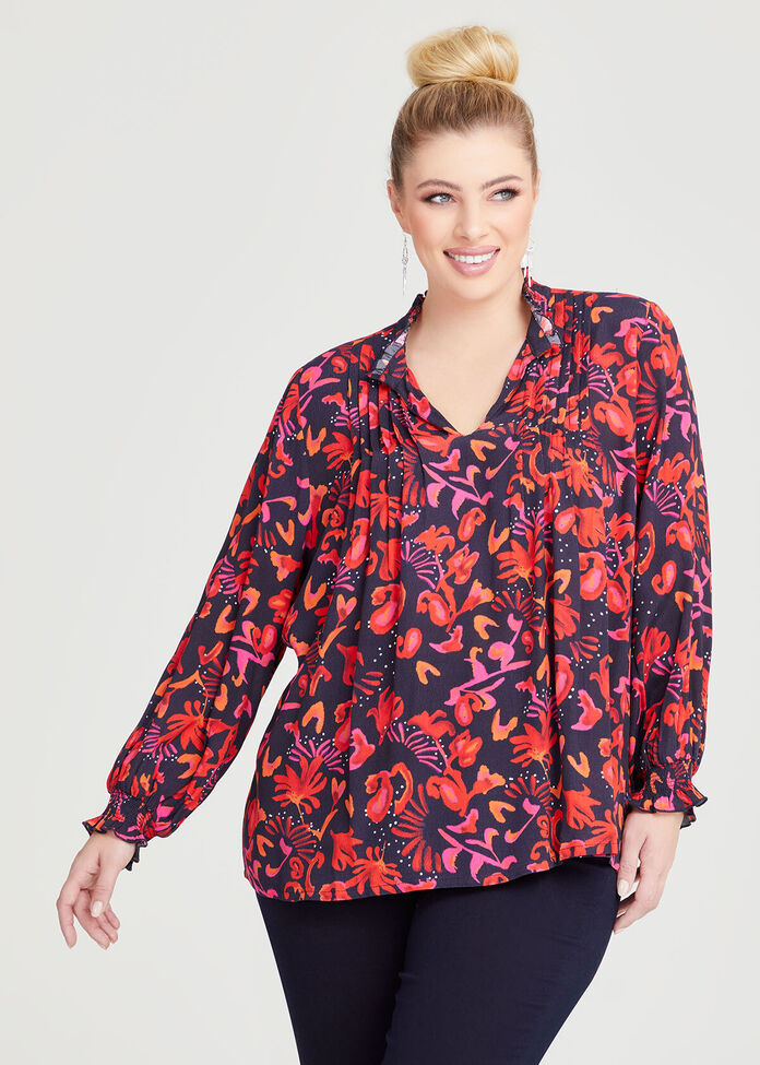 Natural Flower Burst Top, , hi-res
