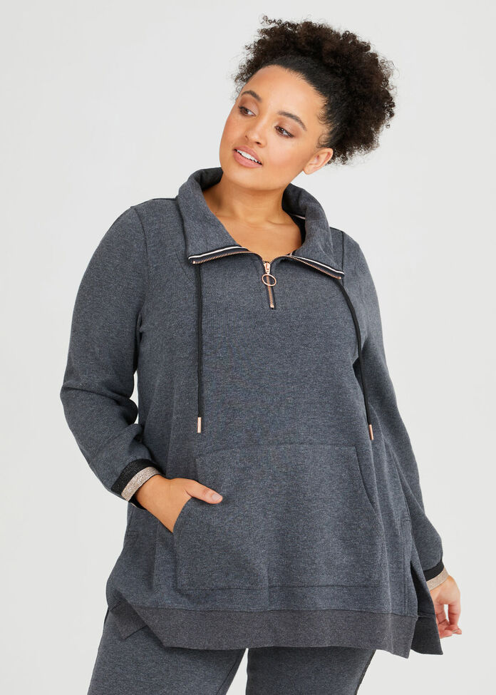 Shop Plus Size Mock Neck Sweat Tunic in Grey | Taking Shape AU