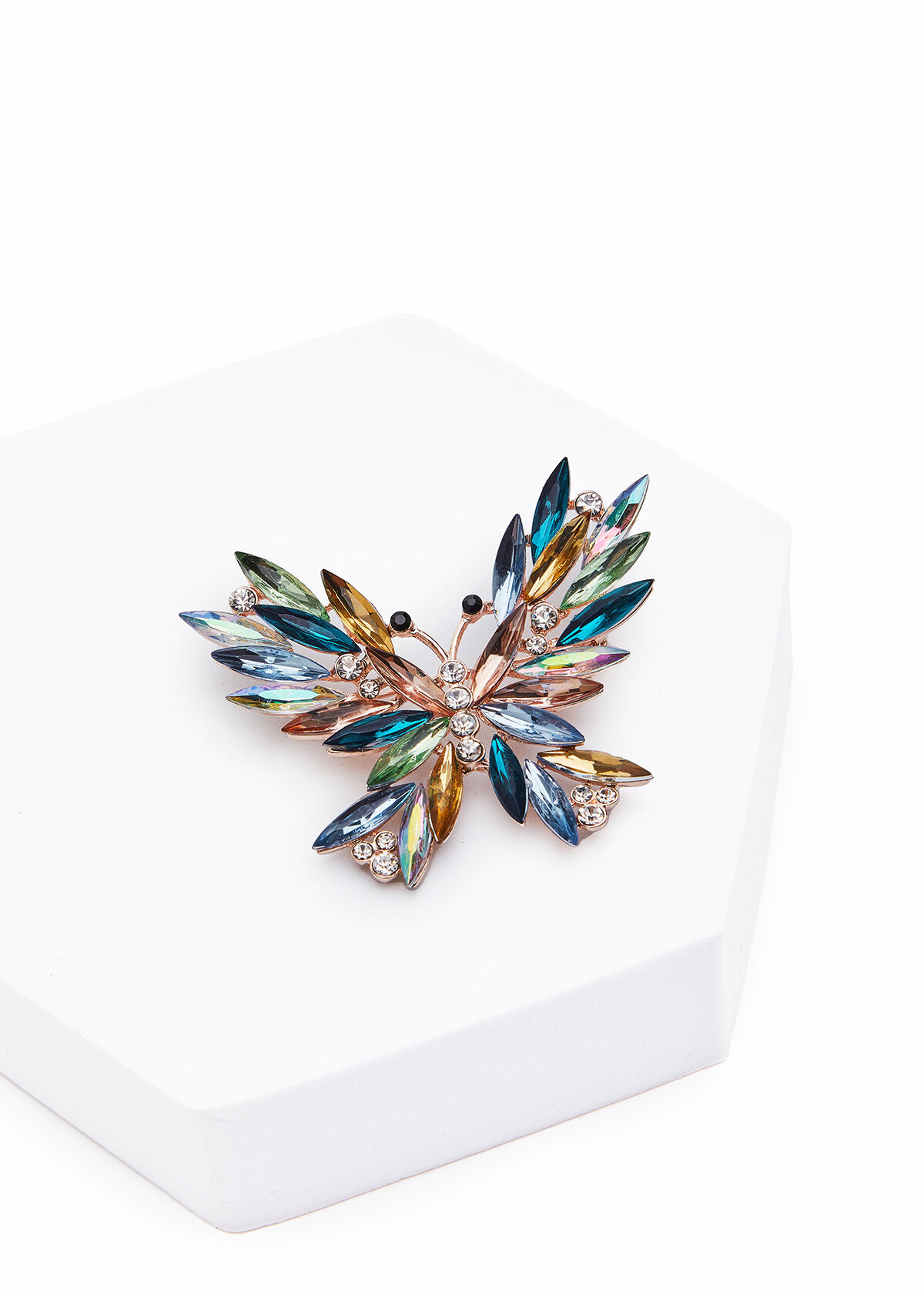 Crystal sales butterfly brooch