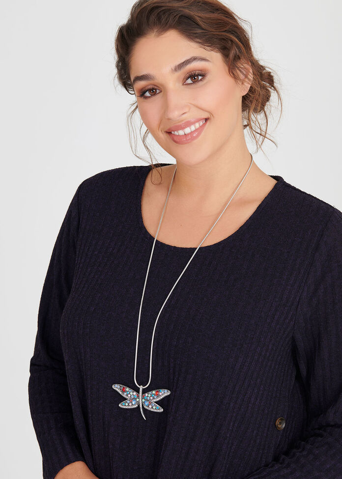 Bright Dragonfly Necklace, , hi-res