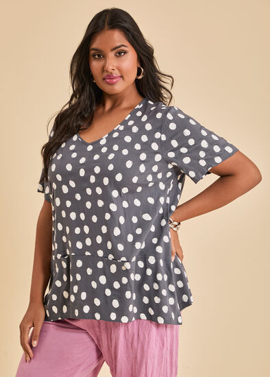 Plus Size Natural Summer Spot Tunic